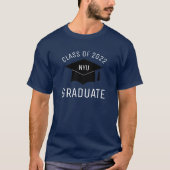 Aangepast Mortarboard Pet College Afstuderen jaar T-shirt (Voorkant)