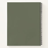 Aangepast mos groen schetsboek notitieboek (Achterkant)