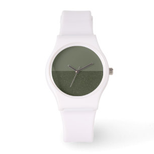 Aangepast mos groen split horloge – Modern minimal
