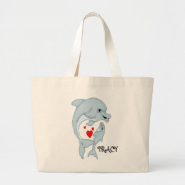 Aangepast Motherly Dolphin Love Jumbo Tas