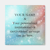 Aangepast Motivatie bericht Groen glitter Magnet (Voorkant)