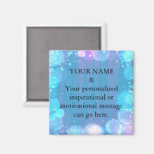 Aangepast Motivatie bericht Groen glitter Magnet (Voorkant / Achterkant)