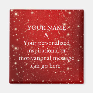 Aangepast Motivatie bericht rood glitter Magneet