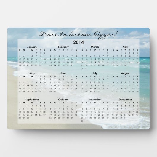Aangepast Motivatie strand 2014-bureaukalender Fotoplaat (voorkant)