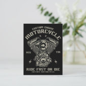 Aangepast motortoerental in de motorrijwiel, versn briefkaart (Staand voorkant)