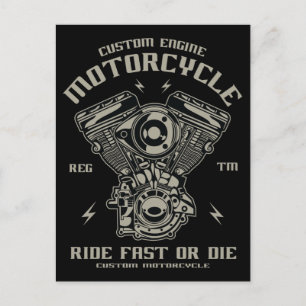 Aangepast motortoerental in de motorrijwiel, versn briefkaart