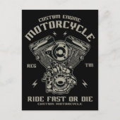 Aangepast motortoerental in de motorrijwiel, versn briefkaart (Voorkant)