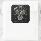 Aangepast motortoerental in de motorrijwiel, versn vierkante sticker (Tas)