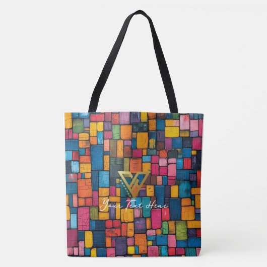 Aangepast: Mozaïek Medley gepersonaliseerd Tas. Tote Bag (Voorkant)