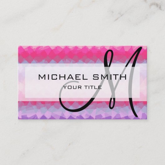 Aangepast mozaïekmonogram voor Abstracte kunst #58 Visitekaartje (Voorkant)