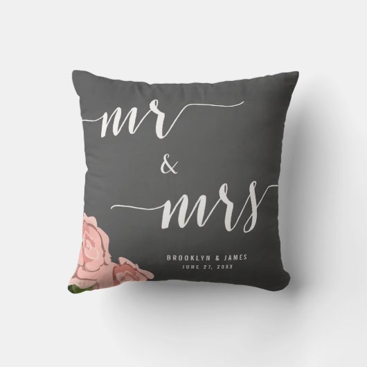 Aangepast Mr en Mrs Chalkboard Wedding Kussens (Achterkant)