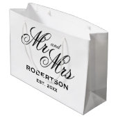Aangepast Mr en Mrs newlyweds grote trouwcadeautas Groot Cadeauzakje (Achterkant Gekanteld)