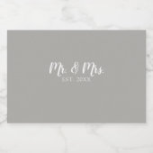 Aangepast Mr en Mrs Script Vast Wedding Sparkling Wijnetiket (Enkel label)