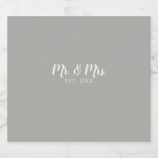 Aangepast Mr en Mrs Script Vast Wedding Sparkling Wijnetiket (Enkel label)