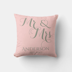 Aangepast Mr. en Mrs Wedding of Jubileum Gift Kussen