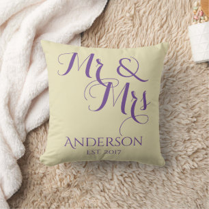 Aangepast Mr. en Mrs Wedding of Jubileum Gift Kussen