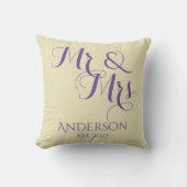 Aangepast Mr. en Mrs Wedding of Jubileum Gift Kussen (Voorkant)