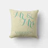 Aangepast Mr. en Mrs Wedding of Jubileum Gift Kussen (Voorkant)