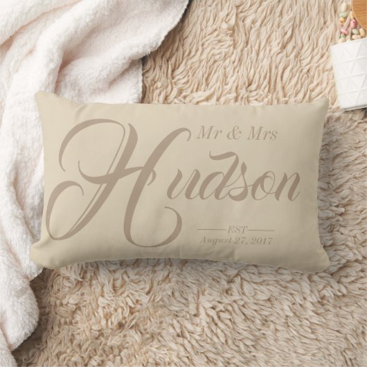 Aangepast Mr & Mrs Neutral Wedding Pillow Kussen (Deken)