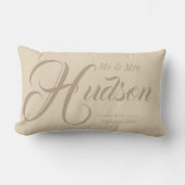 Aangepast Mr & Mrs Neutral Wedding Pillow Kussen (Voorkant)