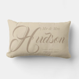 Aangepast Mr & Mrs Neutral Wedding Pillow Kussen