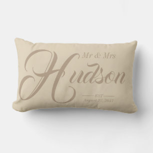 Aangepast Mr & Mrs Neutral Wedding Pillow Kussen