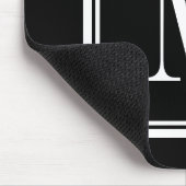 Aangepast muisblok voor Classy Monogram | Zwart-wi Muismat (Hoek)