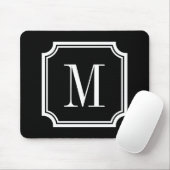 Aangepast muisblok voor Classy Monogram | Zwart-wi Muismat (Met muis)
