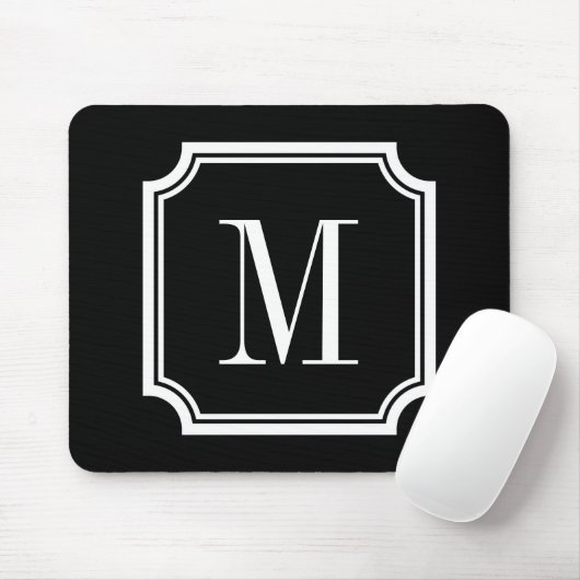 Aangepast muisblok voor Classy Monogram | Zwart-wi Muismat (Met muis)