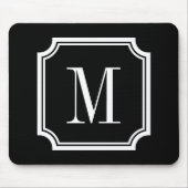 Aangepast muisblok voor Classy Monogram | Zwart-wi Muismat (Voorkant)