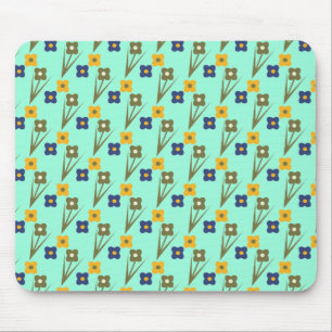 Aangepast muismatje Abstracte bloemen Aqua Muismat
