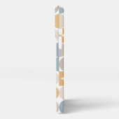 Aangepast muistard Taupe Grey Blue Retro Art-patro iPhone Hoesje (Linkerkant)