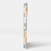 Aangepast muistard Taupe Grey Blue Retro Art-patro iPhone Hoesje (Rechterkant)