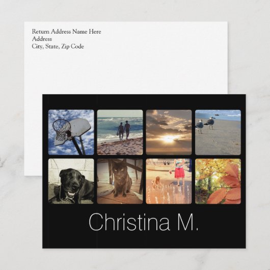 Aangepast multi-foto Afbeelding collage Briefkaart (Voorkant / Achterkant)