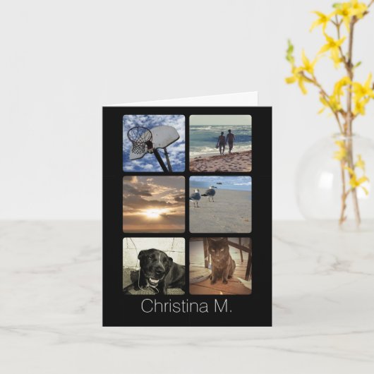 Aangepast multi-foto Afbeelding collage Kaart (Gele Bloem)