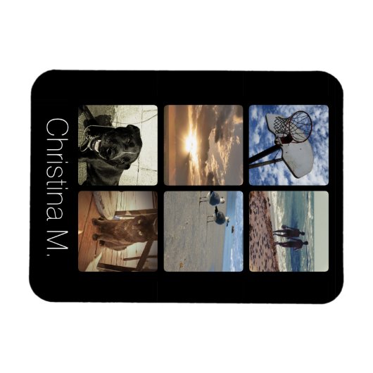 Aangepast multi-foto Afbeelding collage Magneet (Horizontaal)