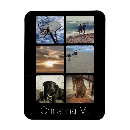 Aangepast multi-foto Afbeelding collage Magneet (Verticaal)