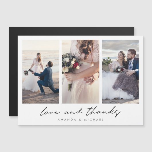 Aangepast multi-fotohuwelijk bedankt Magnet (Voorkant / Achterkant)