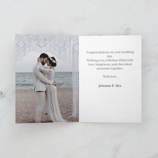 Aangepast multi-fotohuwelijksgezin Geschenk Kaart (Binnen)