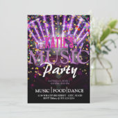 Aangepast muziekfeest op jaardag kaart (Staand voorkant)