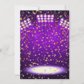 Aangepast muziekfeest op jaardag kaart (Achterkant)