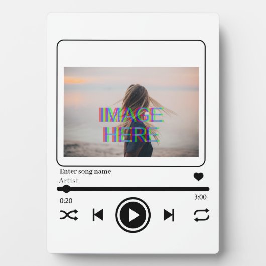 Aangepast muzieklied fotoplaat (voorkant)