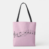 Aangepast muziekvak voor docent - Roos roze Tote Bag (Achterkant)