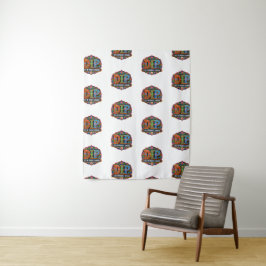 Aangepast naadloos patroon logo Zakelijke fotohokj Wandkleed