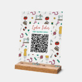 Aangepast Naaister Tools QR Code Bedrijfsbord Acryl Bord (Hoek)