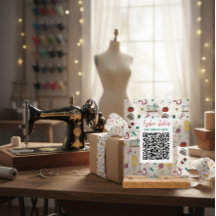 Aangepast Naaister Tools QR Code Bedrijfsbord