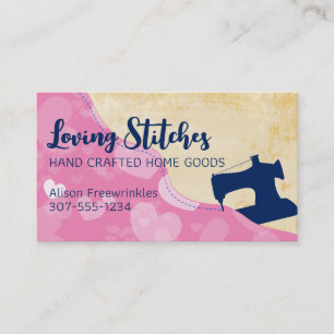 Aangepast naaiwerk voor kleurennaaimachines visitekaartje