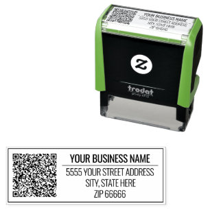 Aangepast Naam Adres QR Code Stamp Sjabloon Zelfinktende Stempel