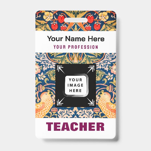 Aangepast naam docent bedrijfslogo personeel label badge (Voorzijde)