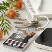 Aangepast naam nummer Foto Volleyball Jersey Black Sleutelhanger (Voorkant Rechts)
